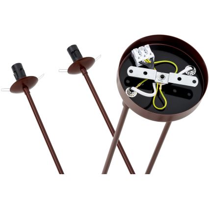 Argon 1842 - Candelabro suspenso ABSOS 4xE14/7W/230V alabastro castanho