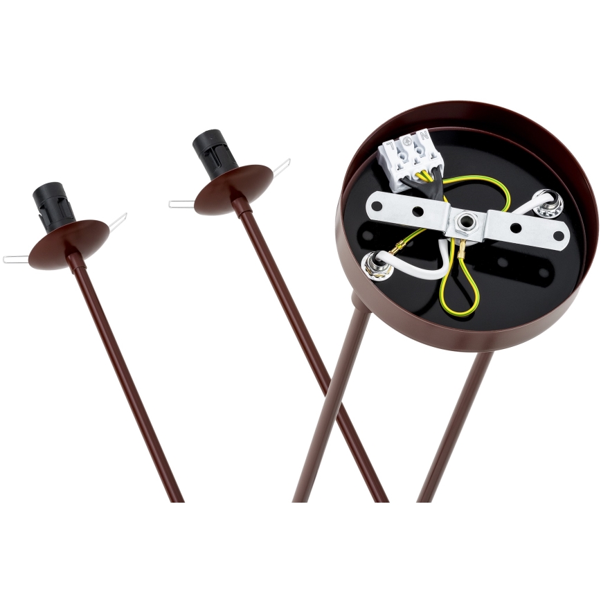 Argon 1842 - Candelabro suspenso ABSOS 4xE14/7W/230V alabastro castanho