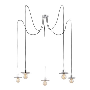 Argon 2079 - Candeeiro suspenso CORSO 5xE27/15W/230V aranha cromado brilhante