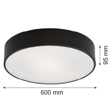 Argon 2084 - Iluminação do teto DARLING 5xE27/15W/230V d. 60 cm preto