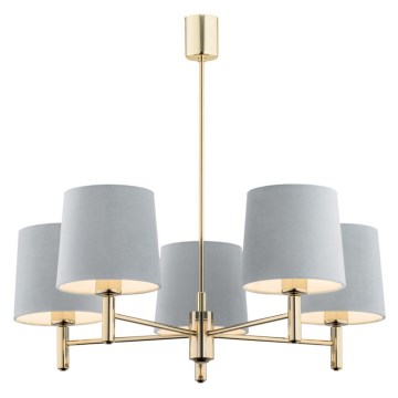 Argon 2085 - Candelabro suspenso PONTE 5xE27/15W/230V azul/latão