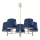 Argon 2086 - Candelabro suspenso PONTE 5xE27/15W/230V azul/latão