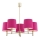 Argon 2089 - Candelabro suspenso PONTE 5xE27/15W/230V rosa/latão