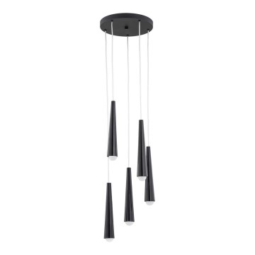 Argon 2103 - Candelabro suspenso HOLLYWOOD 5xE14/7W/230V preto