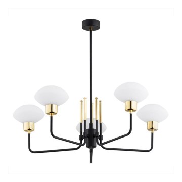 Argon 2128 - Candeeiro de teto em haste RAVELLO 5xE14/15W/230V preto/dourado