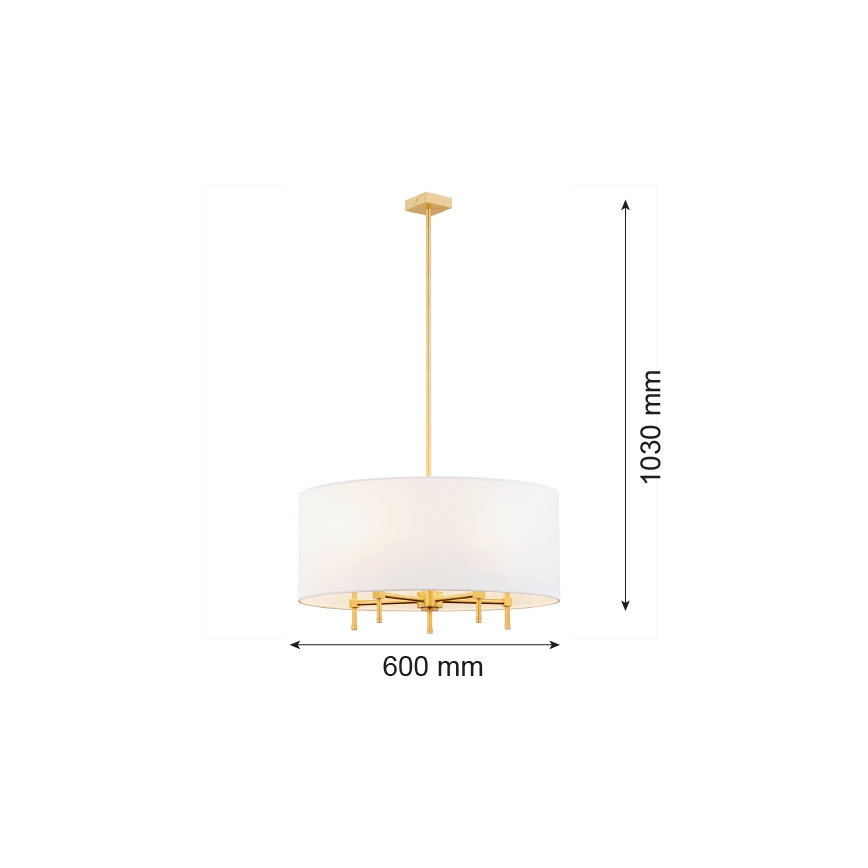 Argon 2132 - Candelabro suspenso ABBANO 5xE14/7W/230V latão/branco