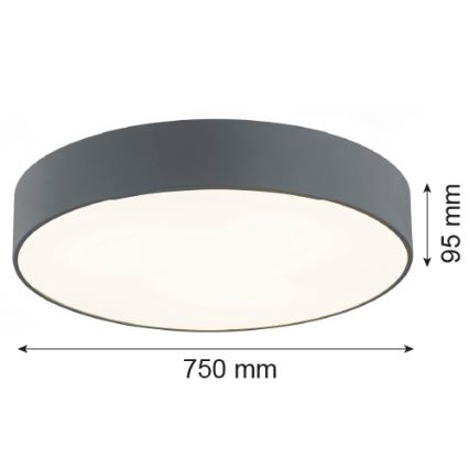 Argon 2535 - Iluminação de teto ESCURO 6xE27/15W/230V d. 75 cm cinzento