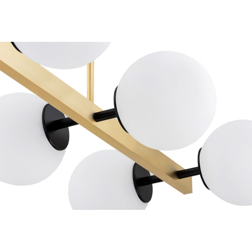 Argon 2549 - Candelabro suspenso FREEMONT 6xE27/15W/230V dourado/branco/preto