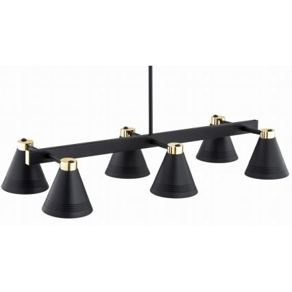 Argon 2552 - Candelabro suspenso AVALONE 6xE27/15W/230V preto/dourado