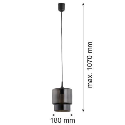 Argon 3270 - Candelabro suspenso NEWA 1xE27/15W/230V preto