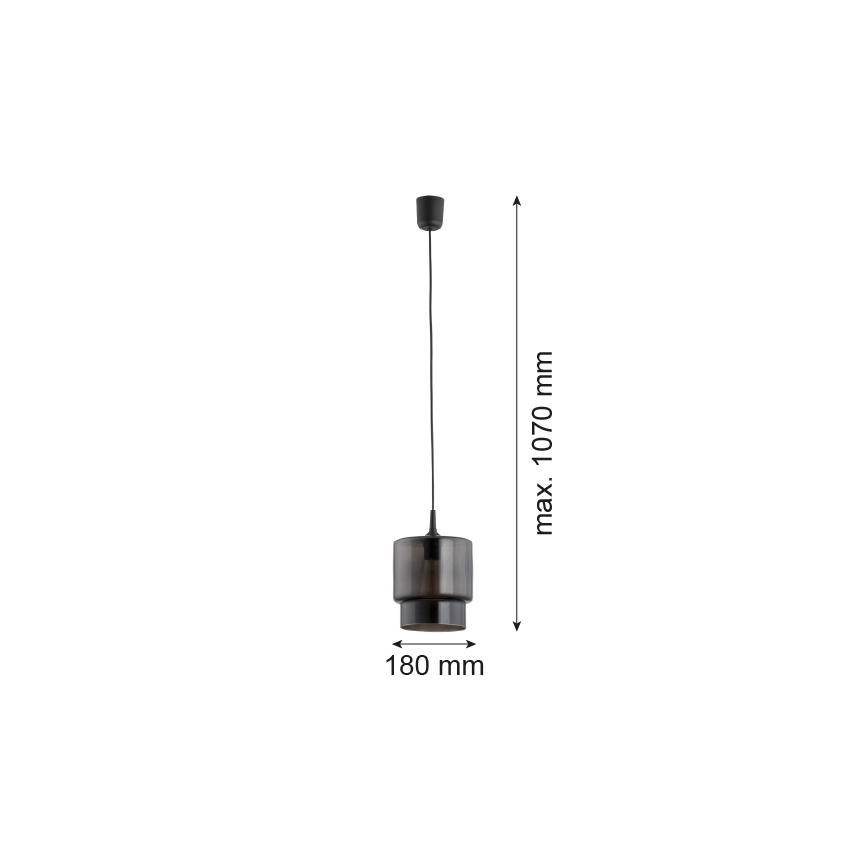 Argon 3270 - Candelabro suspenso NEWA 1xE27/15W/230V preto