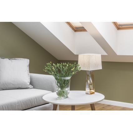 Argon 3840 - Candeeiro de mesa LILLE 1xE27/15W/230V branco