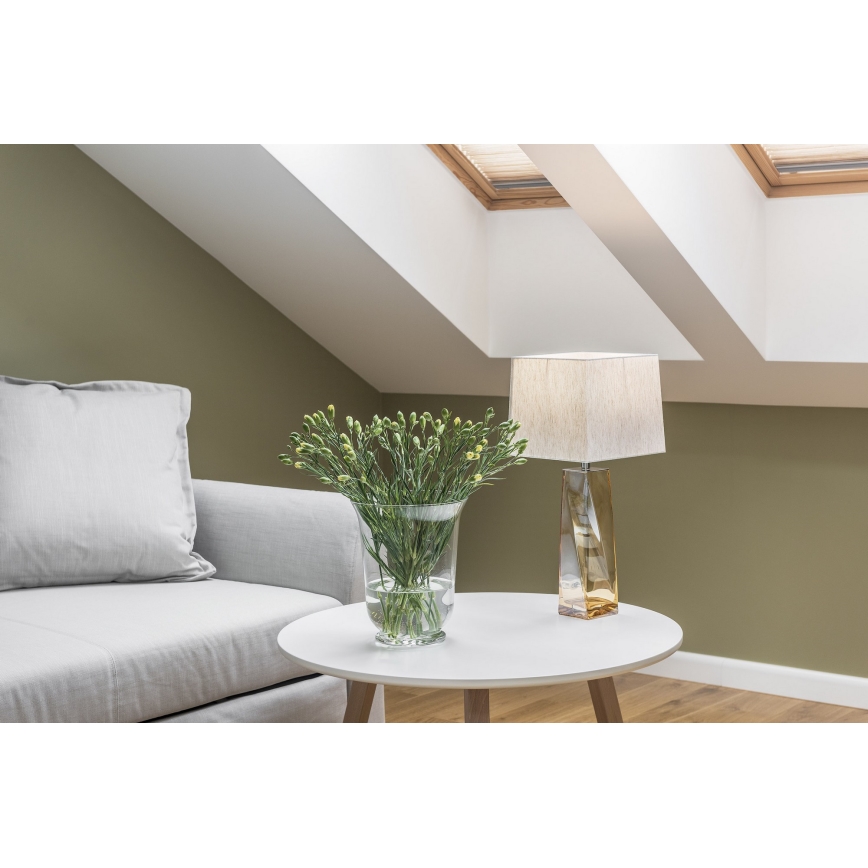 Argon 3840 - Candeeiro de mesa LILLE 1xE27/15W/230V branco