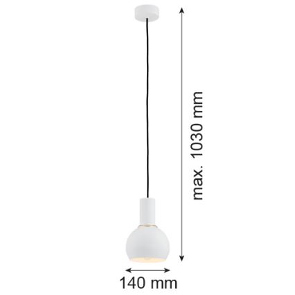 Argon 4215 - Candelabro suspenso SINES 1xE27/15W/230V d. 14 cm branco