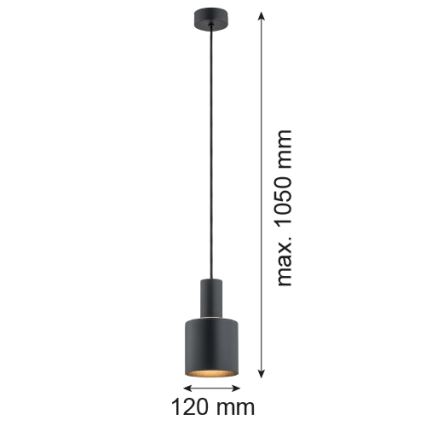 Argon 4219 - Candelabro suspenso SINES 1xE27/15W/230V d. 12 cm preto