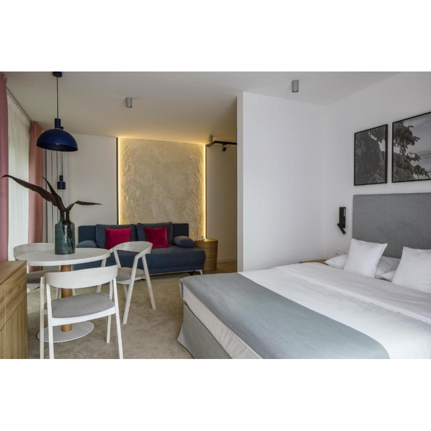 Argon 4221 - Candeeiro suspenso em cabo SINES 1xE27/15W/230V diâmetro 28 cm azul