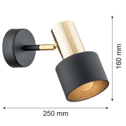 Argon 4265 - Foco de parede DORIA 1xE27/15W/230V preto antigo/bronze