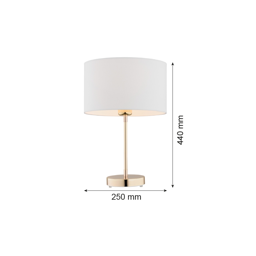 Argon 4301 - Candeeiro de mesa KARIN 1xE27/15W/230V branco/latão