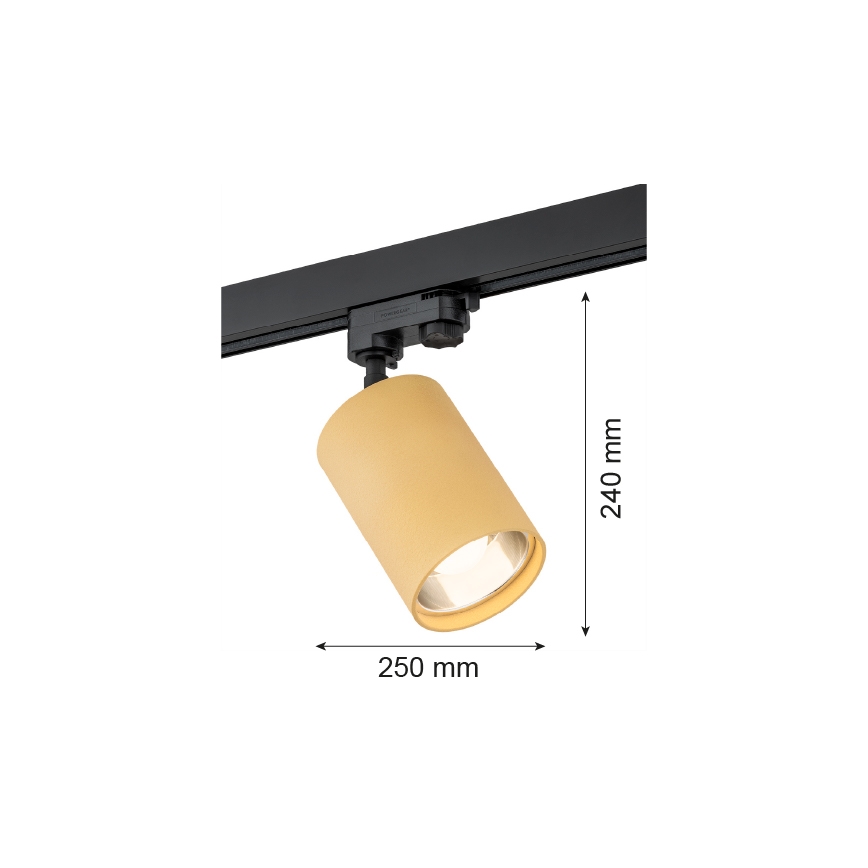 Argon 4304 - Foco para sistema de carril BERGEN 1xE27/15W/230V dourado