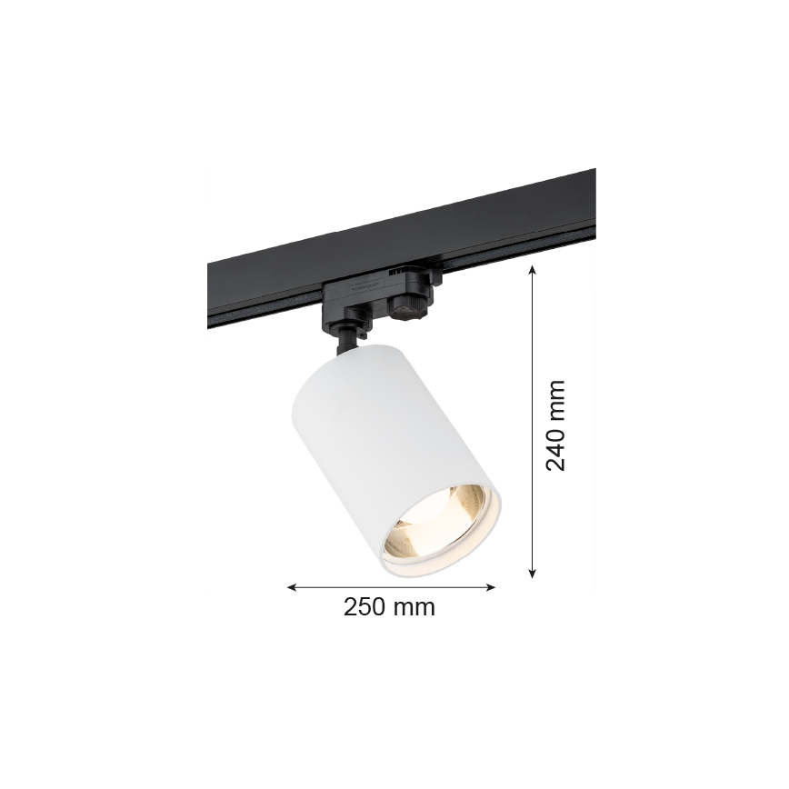 Argon 4305 - Foco para sistema de carril BERGEN 1xE27/15W/230V branco