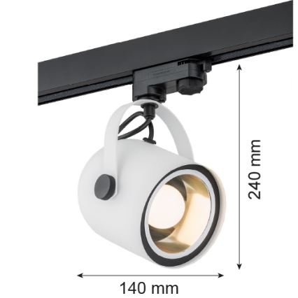 Argon 4309 - Foco para sistema de carril NET 1xE27/15W/230V branco