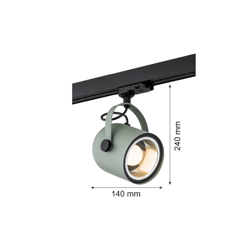 Argon 4310 - Foco para sistema de carril NET 1xE27/15W/230V verde