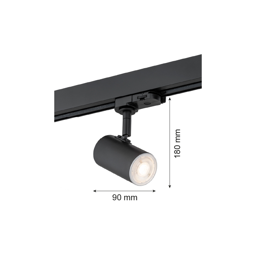 Argon 4329 - Foco para sistema de carril HORTA 1xGU10/5W/230V preto