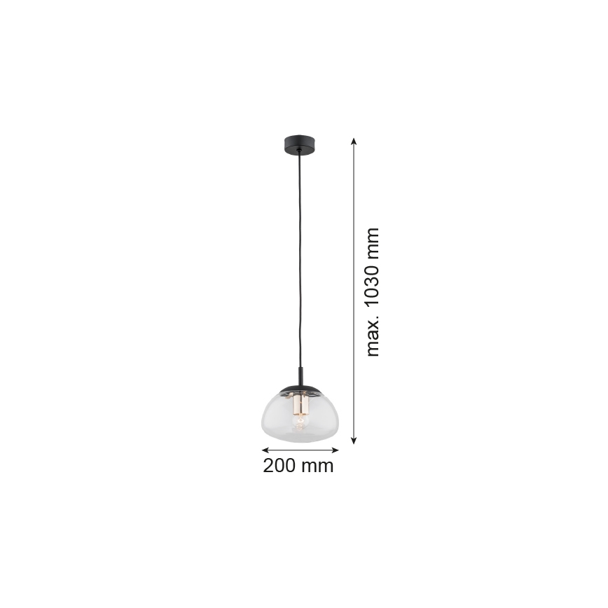 Argon 4331 - Candelabro suspenso TRINI 1xE27/15W/230V d. 20 cm preto