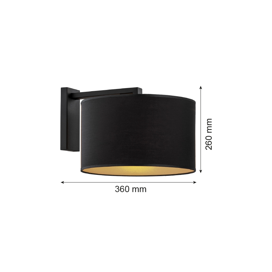 Argon 4340 - Candeeiro de parede KARIN 1xE27/15W/230V preto