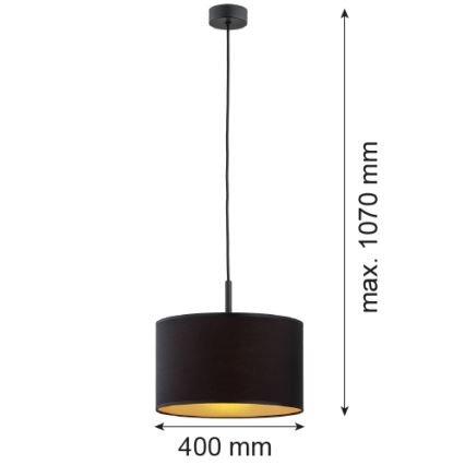 Argon 4341 - Candelabro suspenso KARIN 1xE27/15W/230V preto/dourado