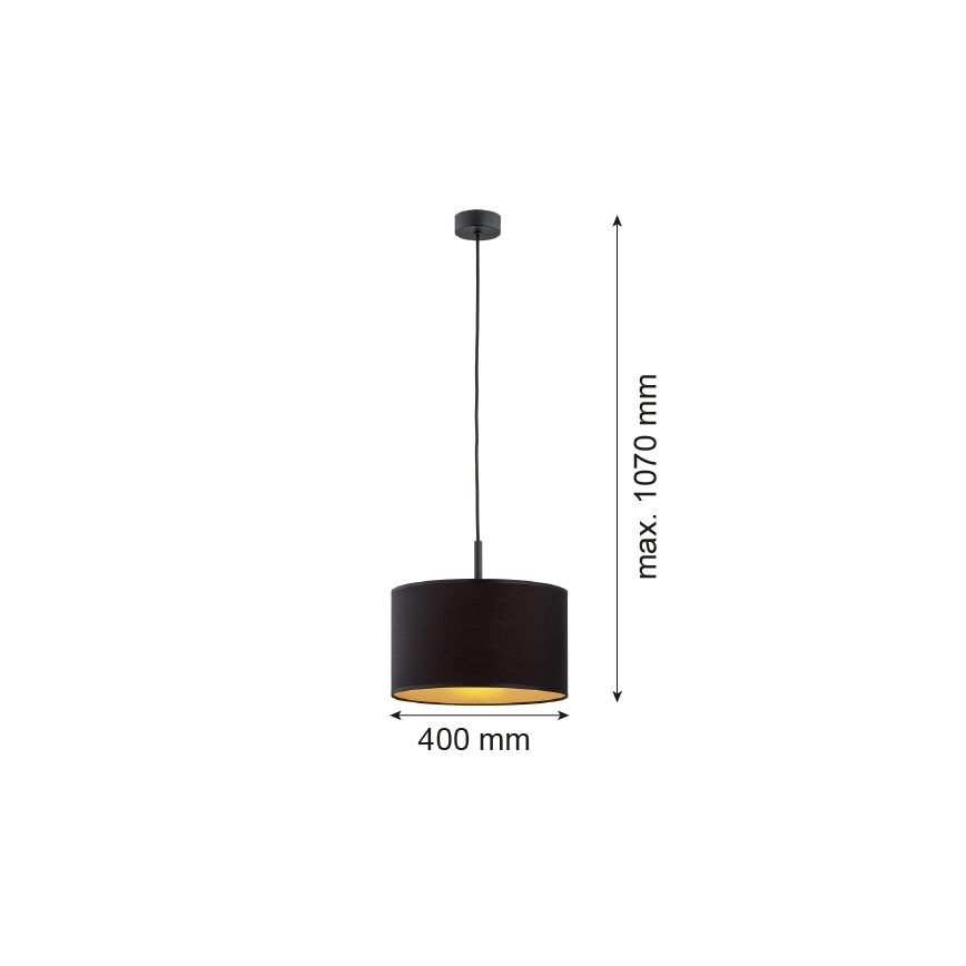 Argon 4341 - Candelabro suspenso KARIN 1xE27/15W/230V preto/dourado