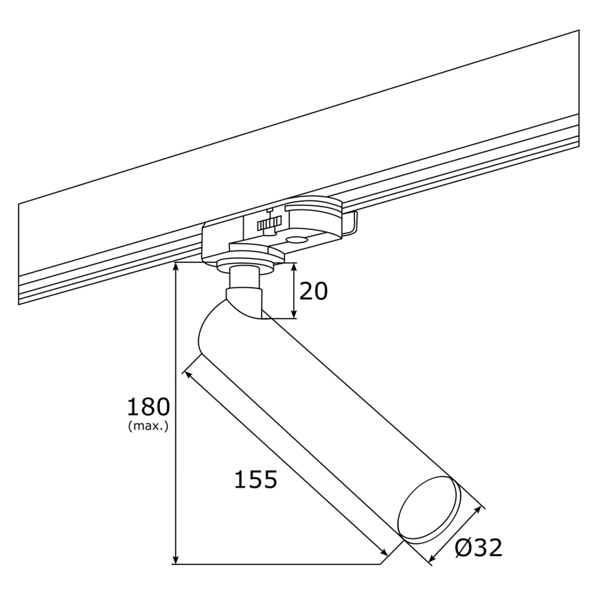 Argon 4355 - Foco LED para sistema de carril ELBRUS LED/4,5W/230V preto