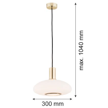 Argon 4358 - Candelabro suspenso SAGUNTO 1xE27/15W/230V diâmetro 30 cm latão