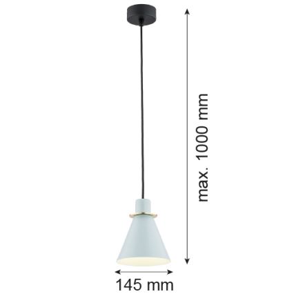 Argon 4682 - Candelabro suspenso BEVERLY 1xE27/15W/230V azul/dourado