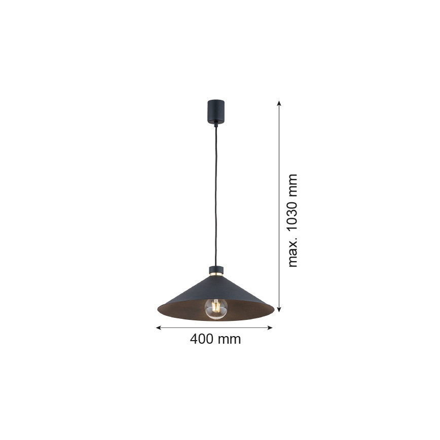 Argon 4695 - Candelabro suspenso NASHVILLE 1xE27/15W/230V preto