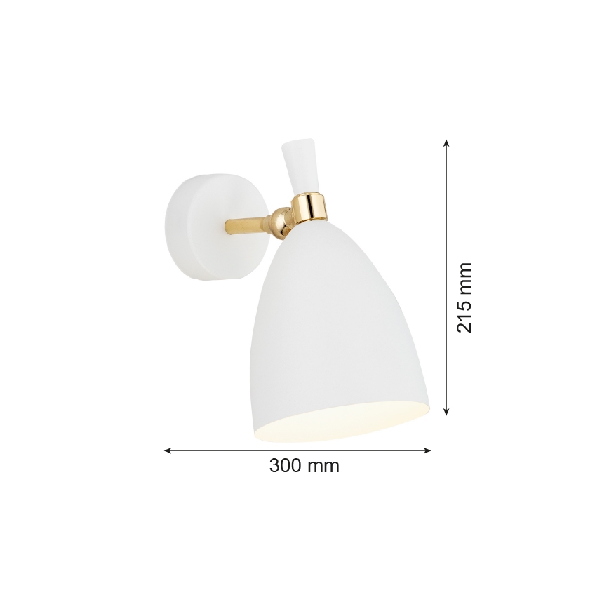 Argon 4699 - Iluminação de parede CHARLOTTE 1xE27/15W/230V branco/dourado