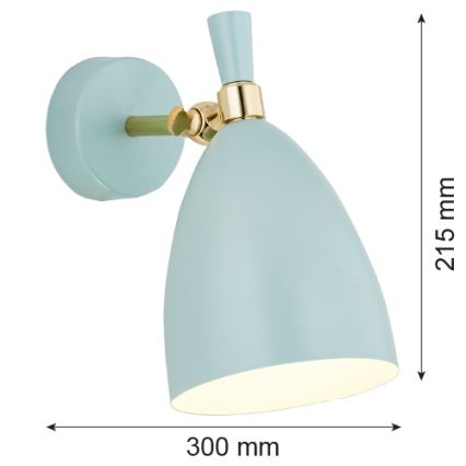 Argon 4700 - Iluminação de parede CHARLOTTE 1xE27/15W/230V azul/dourado