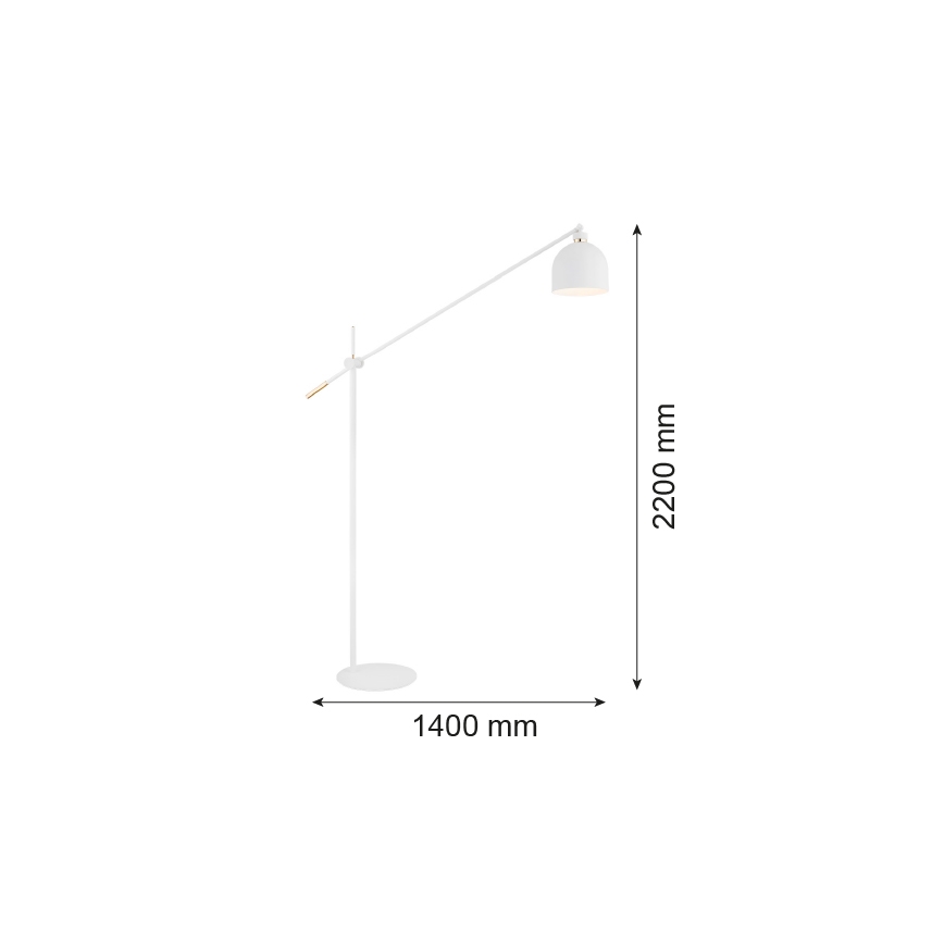 Argon 4734 - Candeeiro de chão DETROIT 1xE27/15W/230V branco
