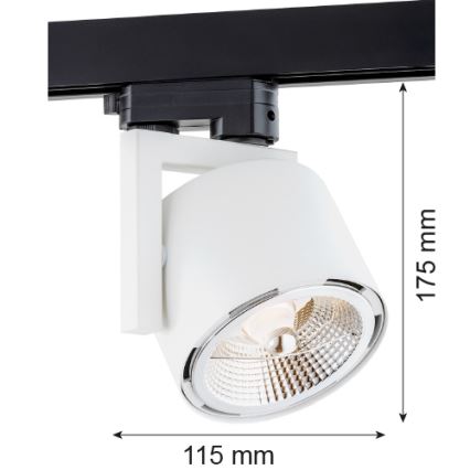 Argon 4750 - Luminária de foco para sistema de trilho ALTO 1xGU10-AR111/12W/230V branco