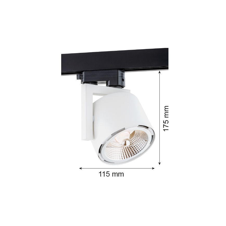 Argon 4750 - Luminária de foco para sistema de trilho ALTO 1xGU10-AR111/12W/230V branco
