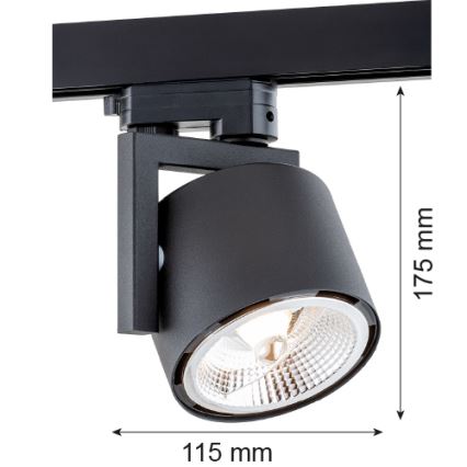 Argon 4751 - Luminária LED de foco para sistema de trilho ALTO 1xGU10-AR111/12W/230V preto