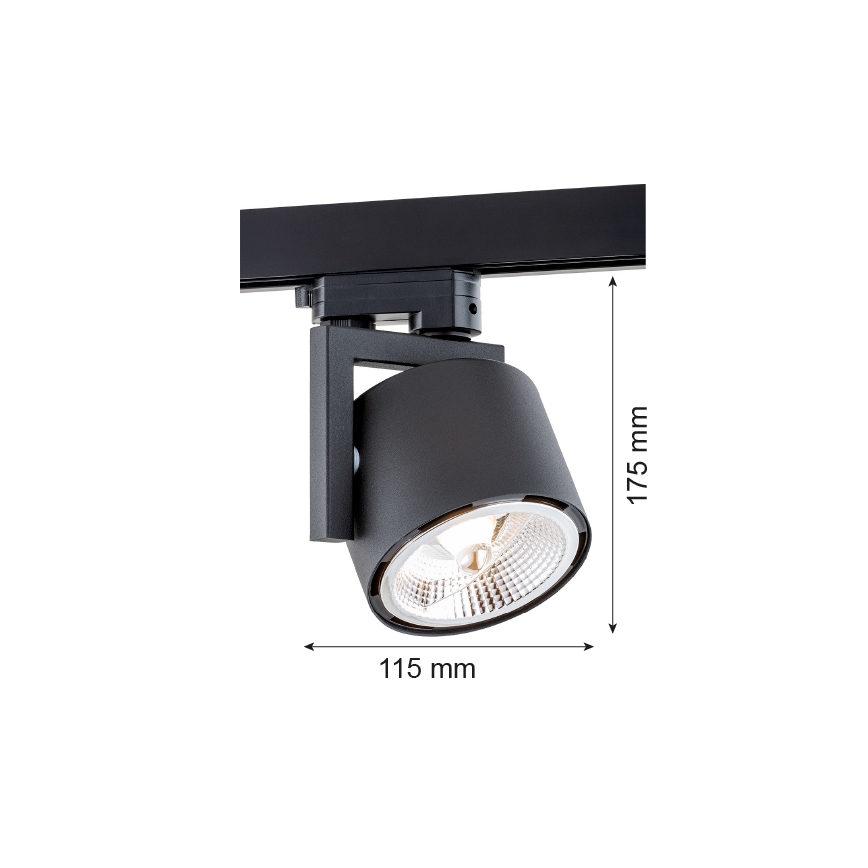 Argon 4751 - Luminária LED de foco para sistema de trilho ALTO 1xGU10-AR111/12W/230V preto