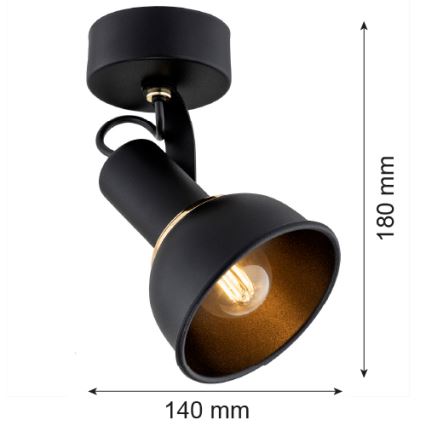 Argon 4900 - Foco TWIST 1xE14/7W/230V preto/dourado