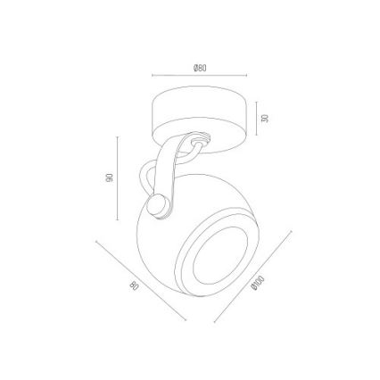 Argon 4902 - Foco KOS PLUS 1xGU10/5W/230V preto/dourado