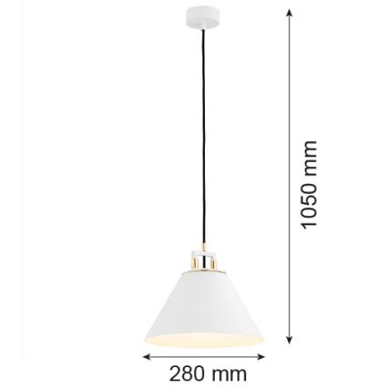 Argon 4914 - Candelabro suspenso ORTE 1xE27/15W/230V branco