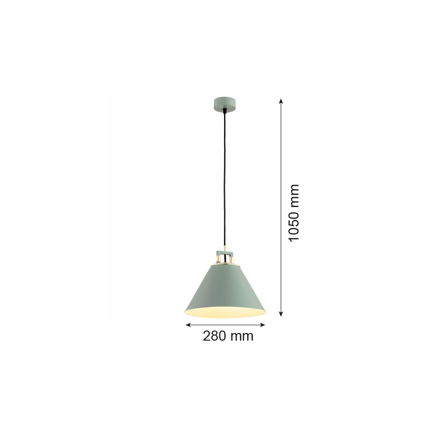 Argon 4916 - Candelabro suspenso ORTE 1xE27/15W/230V verde