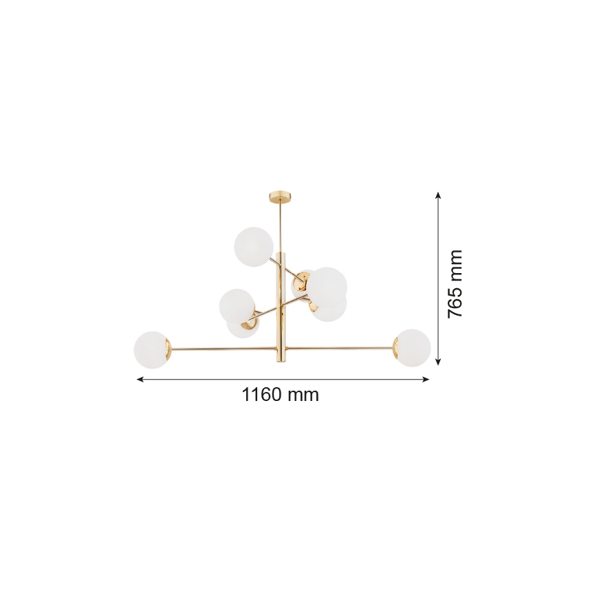 Argon 5043 - Candelabro suspenso CAMERON 8xE27/15W/230V latão