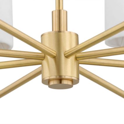 Argon 5051 - Candelabro suspenso ABRUZZO 8xE14/15W/230V latão/branco