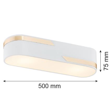 Argon 6003 - Iluminação de teto TONI 3xE27/15W/230V branco/dourada