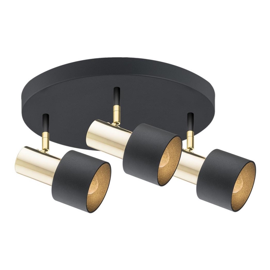 Argon 6006 - Foco DORIA 3xE27/15W/230V preto/latão